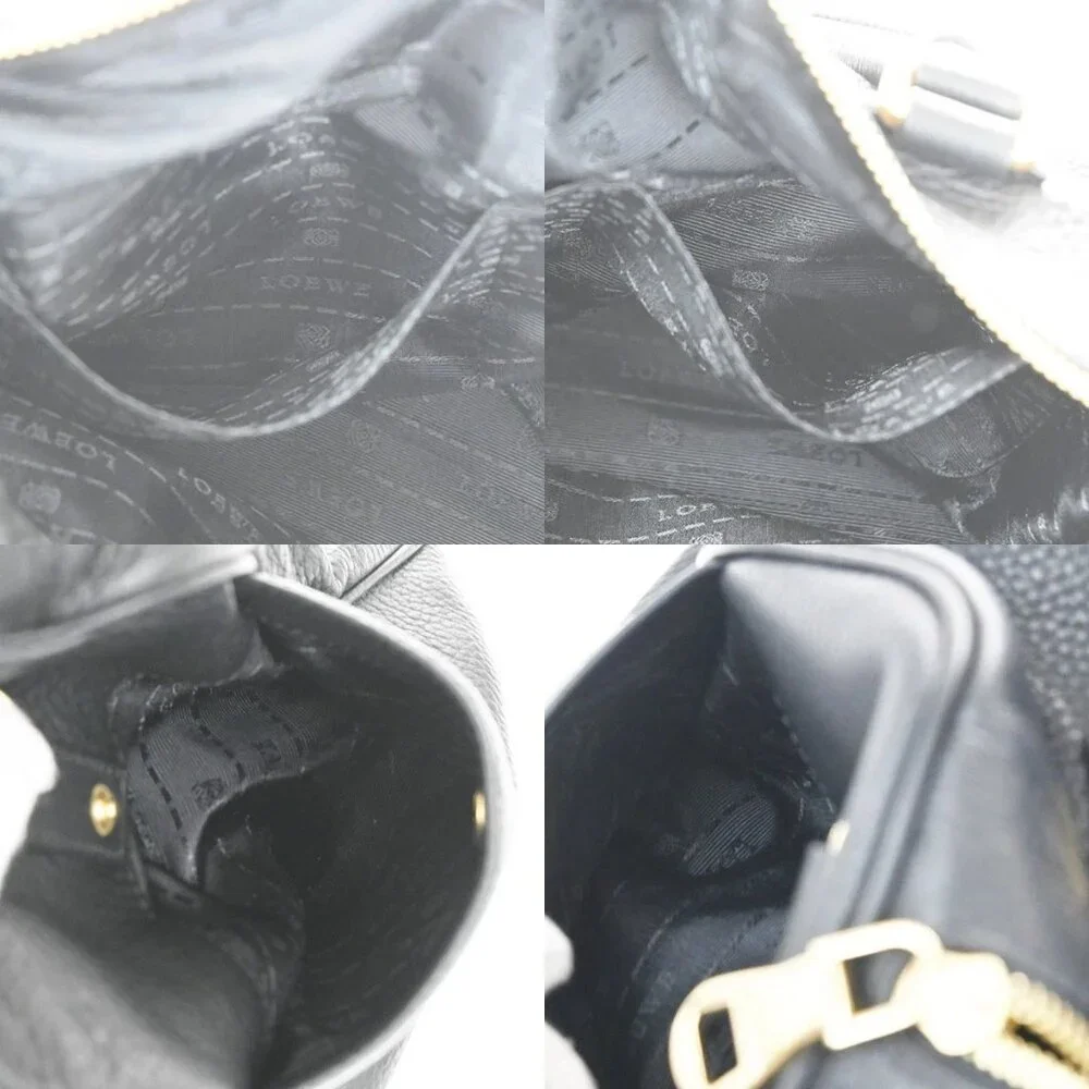 LOEWE Logo Anagram 2Way Shoulder Hand Bag Leather Black GHW Spain 95RL702 - Picture 12 of 16